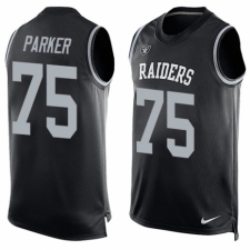 Men's Nike Oakland Raiders #75 Brandon Parker Limited Black Player Name & Number Tank Top NFL Jersey