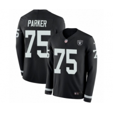 Men's Nike Oakland Raiders #75 Brandon Parker Limited Black Therma Long Sleeve NFL Jersey