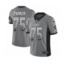 Men's Nike Oakland Raiders #75 Brandon Parker Limited Gray Rush Drift Fashion NFL Jersey