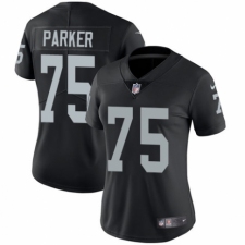 Women's Nike Oakland Raiders #75 Brandon Parker Black Team Color Vapor Untouchable Elite Player NFL Jersey