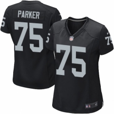 Women's Nike Oakland Raiders #75 Brandon Parker Game Black Team Color NFL Jersey