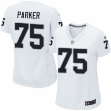 Women's Nike Oakland Raiders #75 Brandon Parker Game White NFL Jersey