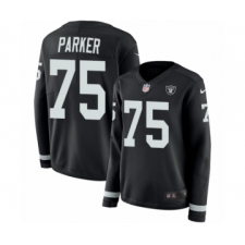 Women's Nike Oakland Raiders #75 Brandon Parker Limited Black Therma Long Sleeve NFL Jersey