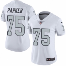 Women's Nike Oakland Raiders #75 Brandon Parker Limited White Rush Vapor Untouchable NFL Jersey