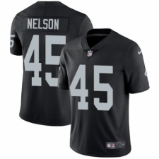 Men's Nike Oakland Raiders #45 Nick Nelson Black Team Color Vapor Untouchable Limited Player NFL Jersey
