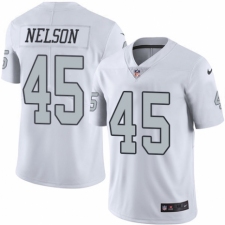 Men's Nike Oakland Raiders #45 Nick Nelson Elite White Rush Vapor Untouchable NFL Jersey