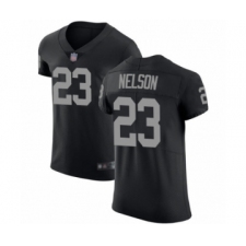 Men's Oakland Raiders #23 Nick Nelson Black Team Color Vapor Untouchable Elite Player Football Jersey