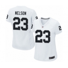 Women's Oakland Raiders #23 Nick Nelson Game White Football Jersey