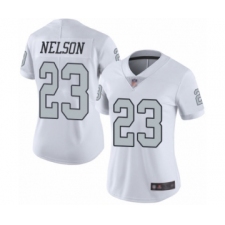 Women's Oakland Raiders #23 Nick Nelson Limited White Rush Vapor Untouchable Football Jersey