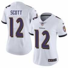 Women's Nike Baltimore Ravens #12 Jaleel Scott White Vapor Untouchable Limited Player NFL Jersey