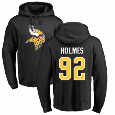 NFL Nike Minnesota Vikings #92 Jalyn Holmes Black Name & Number Logo Pullover Hoodie