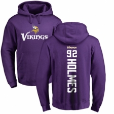 NFL Nike Minnesota Vikings #92 Jalyn Holmes Purple Backer Pullover Hoodie