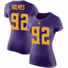 NFL Women's Nike Minnesota Vikings #92 Jalyn Holmes Purple Rush Pride Name & Number T-Shirt