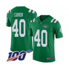 Men's New York Jets #40 Trenton Cannon Limited Green Rush Vapor Untouchable 100th Season Football Jersey