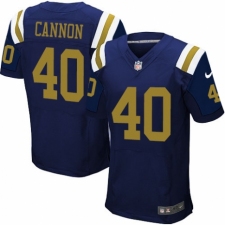 Men's Nike New York Jets #40 Trenton Cannon Elite Navy Blue Alternate NFL Jersey