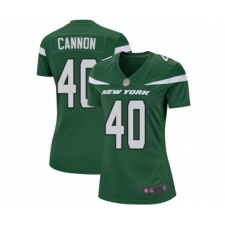 Women's New York Jets #40 Trenton Cannon Game Green Team Color Football Jersey