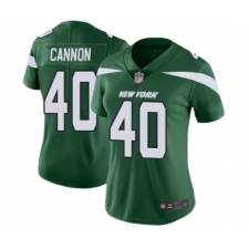 Women's New York Jets #40 Trenton Cannon Green Team Color Vapor Untouchable Limited Player Football Jersey