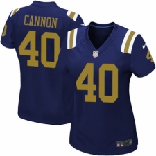 Women's Nike New York Jets #40 Trenton Cannon Elite Navy Blue Alternate NFL Jersey