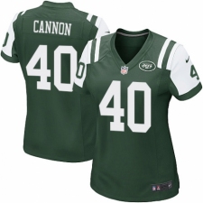 Women's Nike New York Jets #40 Trenton Cannon Game Green Team Color NFL Jersey