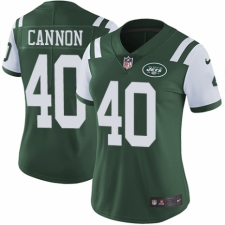 Women's Nike New York Jets #40 Trenton Cannon Green Team Color Vapor Untouchable Elite Player NFL Jersey