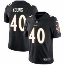 Youth Nike Baltimore Ravens #40 Kenny Young Black Alternate Vapor Untouchable Limited Player NFL Jersey