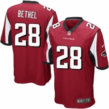Men's Nike Atlanta Falcons #28 Justin Bethel Game Red Team Color NFL Jersey