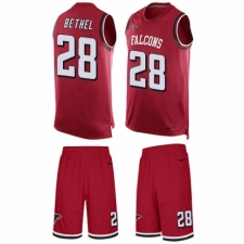 Men's Nike Atlanta Falcons #28 Justin Bethel Limited Red Tank Top Suit NFL Jersey