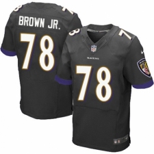 Men's Nike Baltimore Ravens #78 Orlando Brown Jr. Elite Black Alternate NFL Jersey