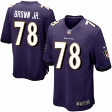 Men's Nike Baltimore Ravens #78 Orlando Brown Jr. Game Purple Team Color NFL Jersey