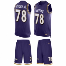 Men's Nike Baltimore Ravens #78 Orlando Brown Jr. Limited Purple Tank Top Suit NFL Jersey