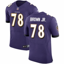 Men's Nike Baltimore Ravens #78 Orlando Brown Jr. Purple Team Color Vapor Untouchable Elite Player NFL Jersey
