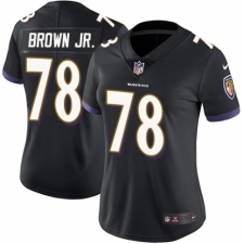 Women's Nike Baltimore Ravens #78 Orlando Brown Jr. Black Alternate Vapor Untouchable Elite Player NFL Jersey