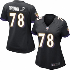 Women's Nike Baltimore Ravens #78 Orlando Brown Jr. Game Black Alternate NFL Jersey