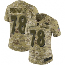 Women's Nike Baltimore Ravens #78 Orlando Brown Jr. Limited Camo 2018 Salute to Service NFL Jersey