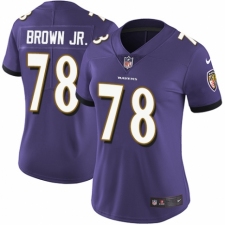 Women's Nike Baltimore Ravens #78 Orlando Brown Jr. Purple Team Color Vapor Untouchable Limited Player NFL Jersey
