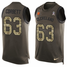 Men's Nike Cleveland Browns #63 Austin Corbett Limited Green Salute to Service Tank Top NFL Jersey