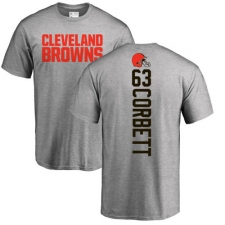 NFL Nike Cleveland Browns #63 Austin Corbett Ash Backer T-Shirt