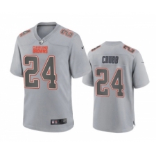 Men's Cleveland Browns #24 Nick Chubb Gray Atmosphere Fashion Stitched Game Jersey