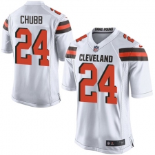 Men's Nike Cleveland Browns #24 Nick Chubb Game White NFL Jersey