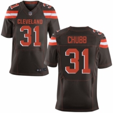 Men's Nike Cleveland Browns #31 Nick Chubb Elite Brown Team Color NFL Jersey