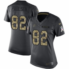Women's Nike Atlanta Falcons #82 Logan Paulsen Limited Black 2016 Salute to Service NFL Jersey
