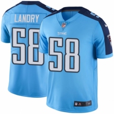 Men's Nike Tennessee Titans #58 Harold Landry Elite Light Blue Rush Vapor Untouchable NFL Jersey