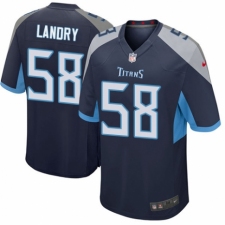 Men's Nike Tennessee Titans #58 Harold Landry Game Navy Blue Team Color NFL Jersey