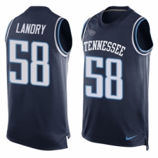 Men's Nike Tennessee Titans #58 Harold Landry Limited Navy Blue Player Name & Number Tank Top NFL Jersey