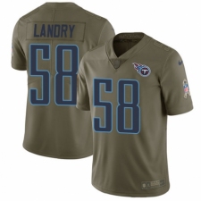 Men's Nike Tennessee Titans #58 Harold Landry Limited Olive 2017 Salute to Service NFL Jersey