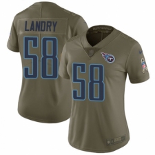 Women's Nike Tennessee Titans #58 Harold Landry Limited Olive 2017 Salute to Service NFL Jersey