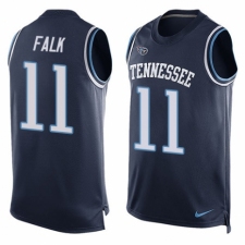 Men's Nike Tennessee Titans #11 Luke Falk Limited Navy Blue Player Name & Number Tank Top NFL Jersey