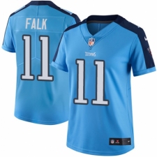 Women's Nike Tennessee Titans #11 Luke Falk Limited Light Blue Rush Vapor Untouchable NFL Jersey