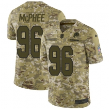 Men's Nike Washington Redskins #96 Pernell McPhee Burgundy Limited Camo 2018 Salute to Service NFL Jersey