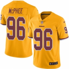 Men's Nike Washington Redskins #96 Pernell McPhee Elite Gold Rush Vapor Untouchable NFL Jersey